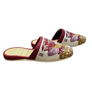 Asian Inspired Bamboo Indoor Outdoor‎ Slides Womens Aprox Sz 9.5